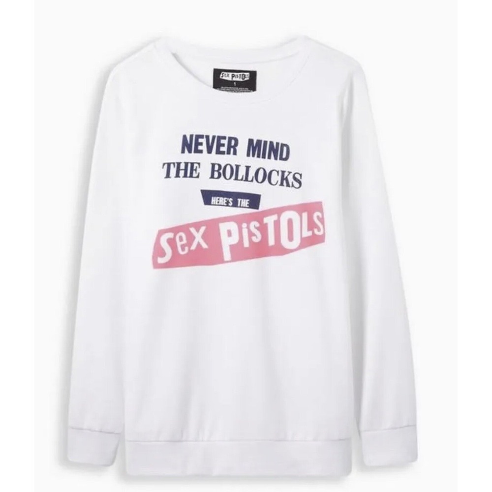 NEW Torrid Size 3 / 3X Sex Pistols Cozy Fleece Crew Neck Sweatshirt White